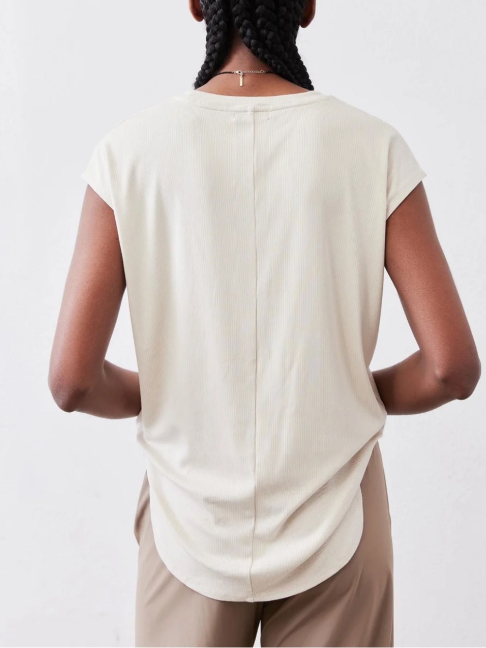 Ruti The Ribbed Tuck in Tee in Cloud - Picture 2 of 8